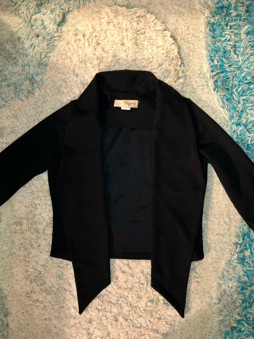 Hybrid & company Black Draped Open-Front Women's Blazer